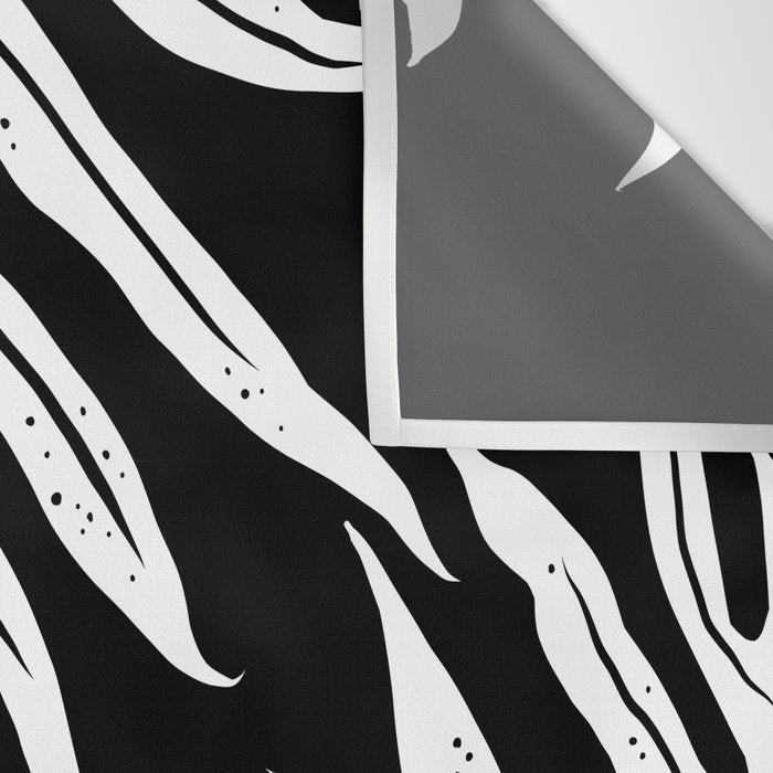 Modern Tropical Lau'ae -Monarch Fern Pattern on Black Wall Tapestry Gallery Image 3