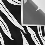 Modern Tropical Lau'ae -Monarch Fern Pattern on Black Wall Tapestry Gallery Image 3