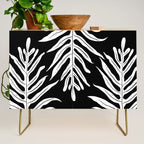 Modern Tropical Lau'ae -Monarch Fern Pattern on Black Credenza Gallery Image 1