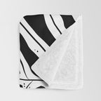 Modern Tropical Lau'ae -Monarch Fern Pattern on Black Throw Blanket Gallery Image 3