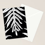 Modern Tropical Lau'ae -Monarch Fern Pattern on Black Stationery Card Gallery Image 2