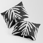 Modern Tropical Lau'ae -Monarch Fern Pattern on Black Pillow Sham Gallery Image 3