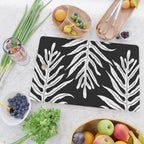 Modern Tropical Lau'ae -Monarch Fern Pattern on Black Cutting Board Gallery Image 2