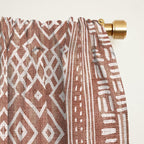 Terracotta boho geo mud cloth  Window Curtain Gallery Image 2