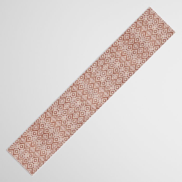 Terracotta boho geo mud cloth  Table Runner Gallery Image 3