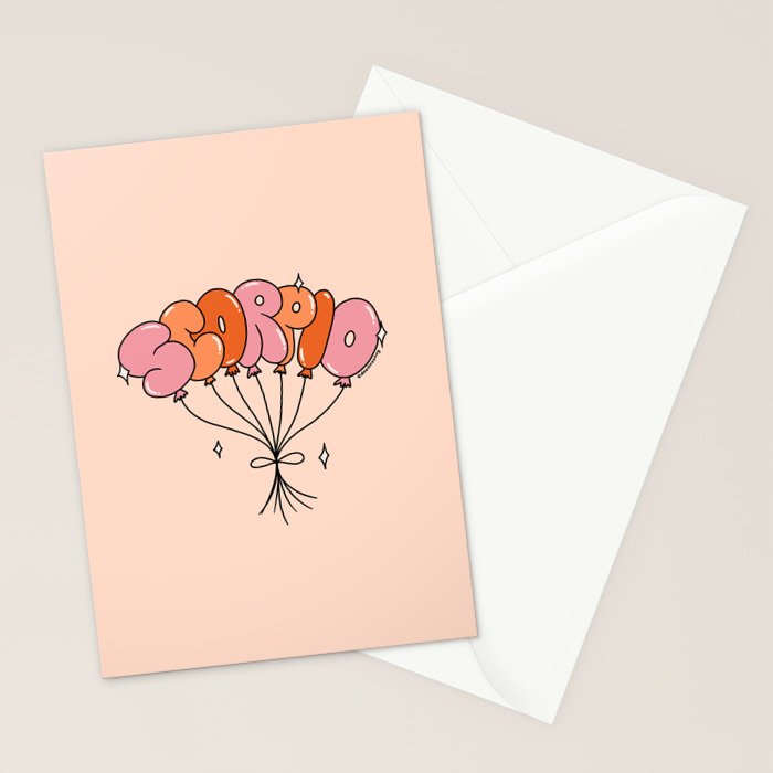Scorpio Balloons Stationery Card Gallery Image 2