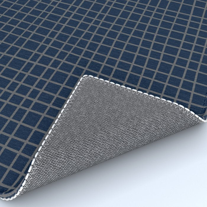 Navy Blue Grid  Rug Gallery Image 4