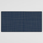 Navy Blue Grid  Desk Mat Gallery Image 3