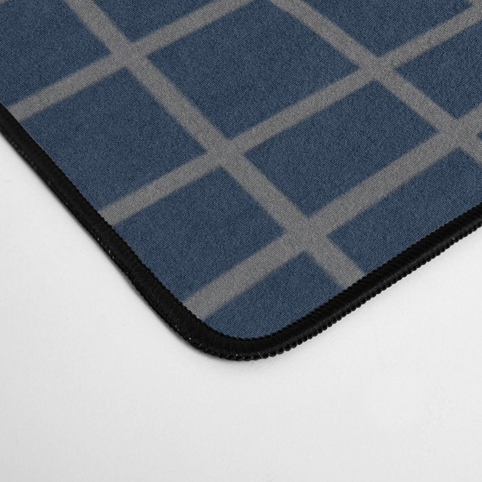Navy Blue Grid  Desk Mat Gallery Image 4