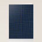 Navy Blue Grid  Stationery Card Gallery Image 2