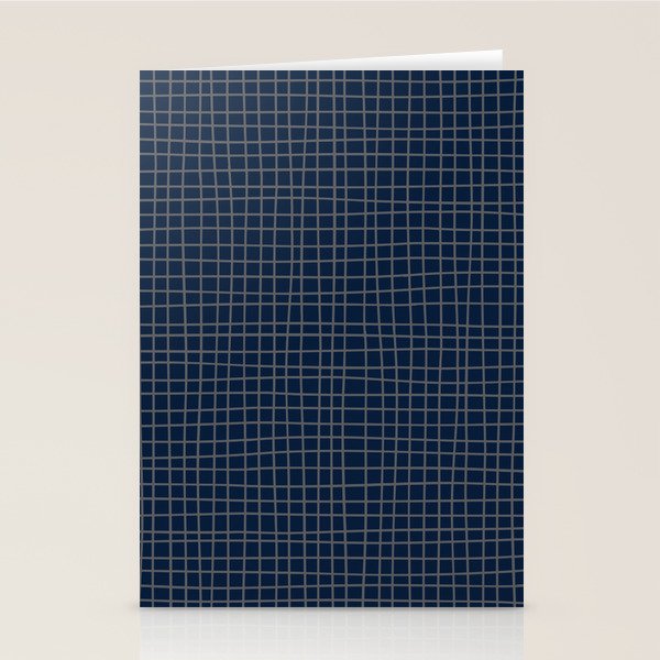 Navy Blue Grid  Stationery Card Gallery Image 2