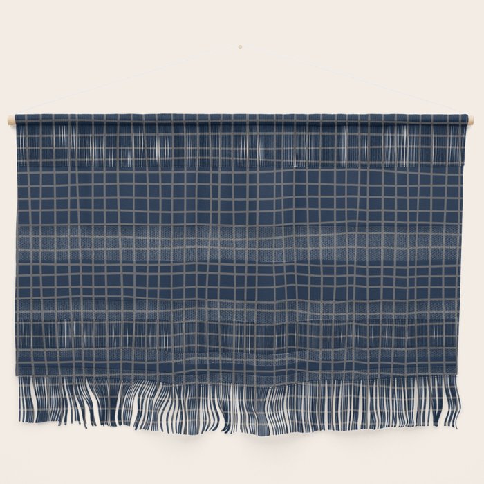 Navy Blue Grid  Wall Hanging Gallery Image 1