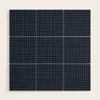 Navy Blue Grid  Wood Wall Art Gallery Image 1