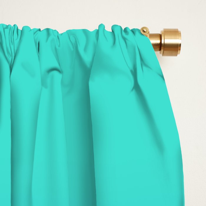 Turquoise Ultramarine Blue Gradient Window Curtain Gallery Image 2