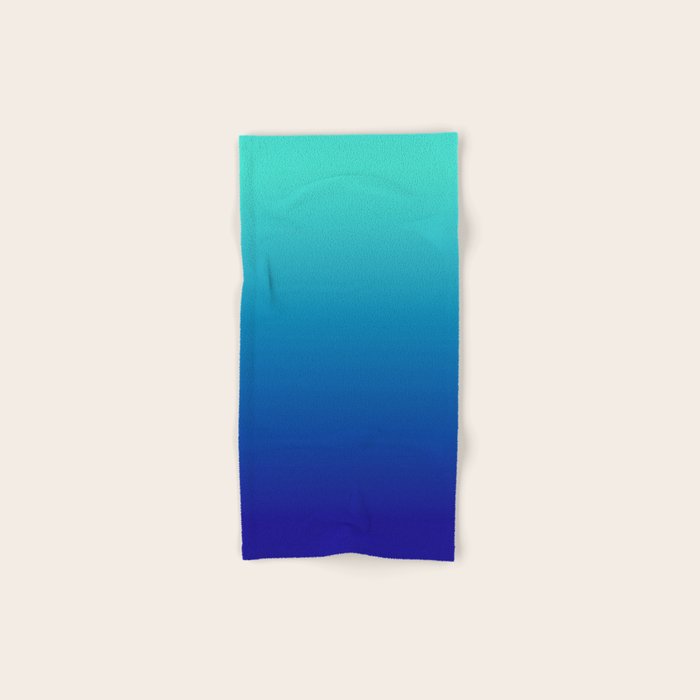 Turquoise Ultramarine Blue Gradient Bath Towel Gallery Image 1