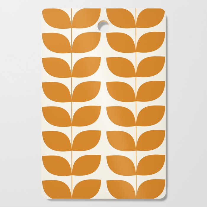 Danish Pattern Orange Mid Century Modern Cutting Board Gallery Image 1