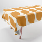 Danish Pattern Orange Mid Century Modern Tablecloth Gallery Image 1