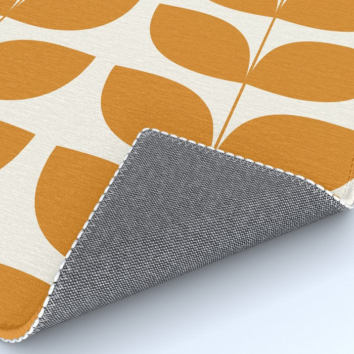 Danish Pattern Orange Mid Century Modern Rug Gallery Image 4