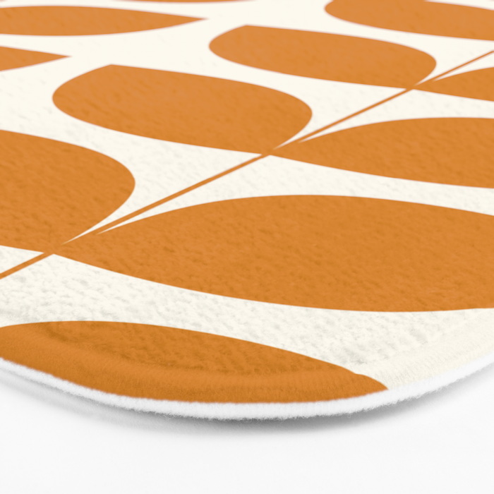 Danish Pattern Orange Mid Century Modern Bath Mat Gallery Image 3