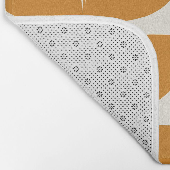 Danish Pattern Orange Mid Century Modern Bath Mat Gallery Image 2