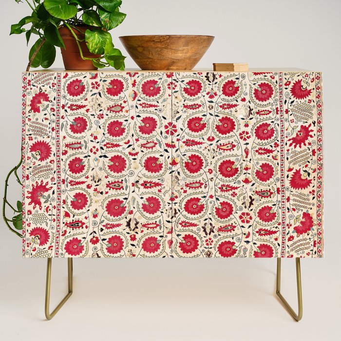 Ura Tube Bokhara Uzbekistan Suzani Embroidery Print Credenza Gallery Image 1