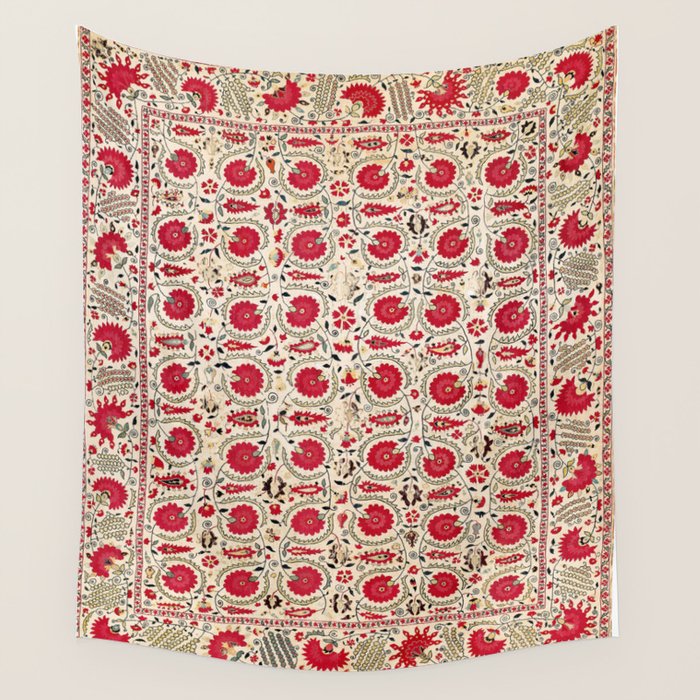 Ura Tube Bokhara Uzbekistan Suzani Embroidery Print Wall Tapestry Gallery Image 1