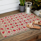 Ura Tube Bokhara Uzbekistan Suzani Embroidery Print Outdoor Rug Gallery Image 2