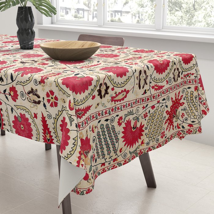 Ura Tube Bokhara Uzbekistan Suzani Embroidery Print Tablecloth Gallery Image 3