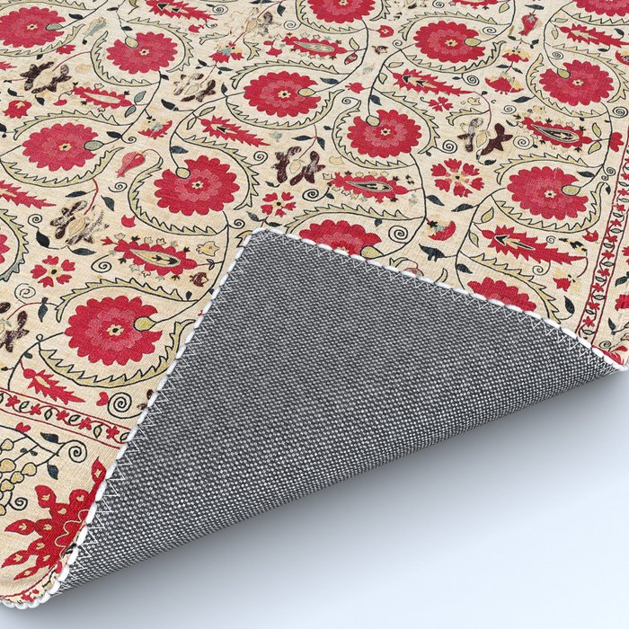 Ura Tube Bokhara Uzbekistan Suzani Embroidery Print Rug Gallery Image 4