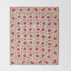Ura Tube Bokhara Uzbekistan Suzani Embroidery Print Throw Blanket Gallery Image 2