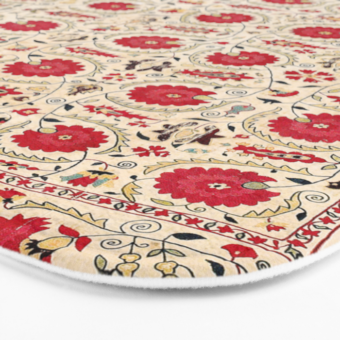 Ura Tube Bokhara Uzbekistan Suzani Embroidery Print Bath Mat Gallery Image 3