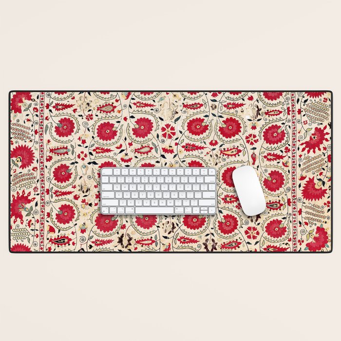 Ura Tube Bokhara Uzbekistan Suzani Embroidery Print Desk Mat Gallery Image 1