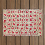 Ura Tube Bokhara Uzbekistan Suzani Embroidery Print Outdoor Rug Gallery Image 1