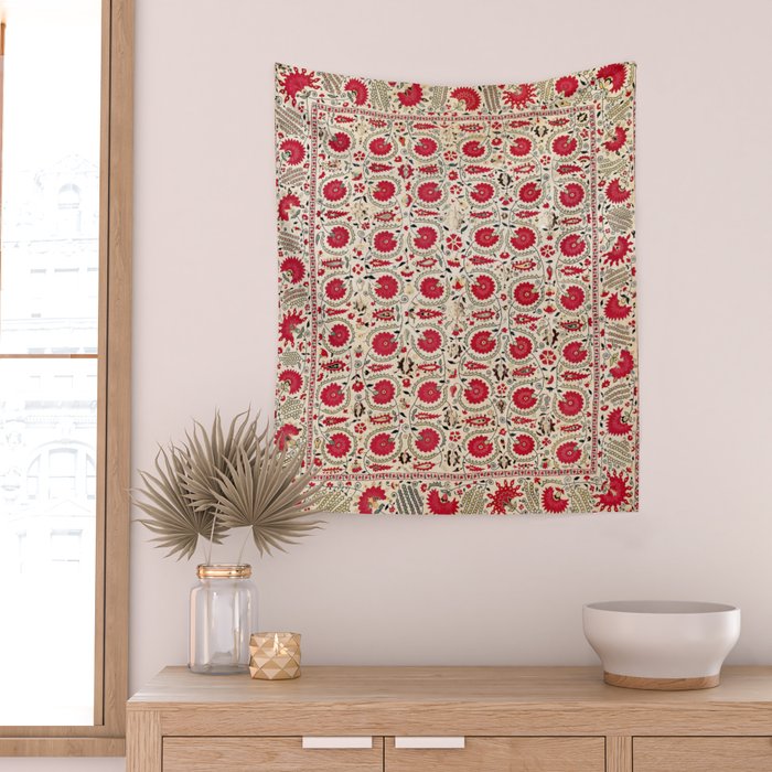 Ura Tube Bokhara Uzbekistan Suzani Embroidery Print Wall Tapestry Gallery Image 2