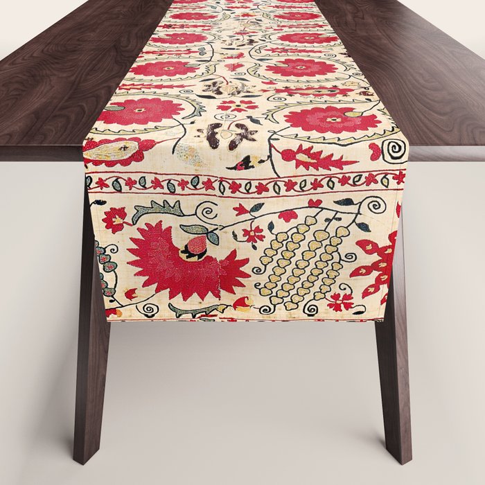 Ura Tube Bokhara Uzbekistan Suzani Embroidery Print Table Runner Gallery Image 1