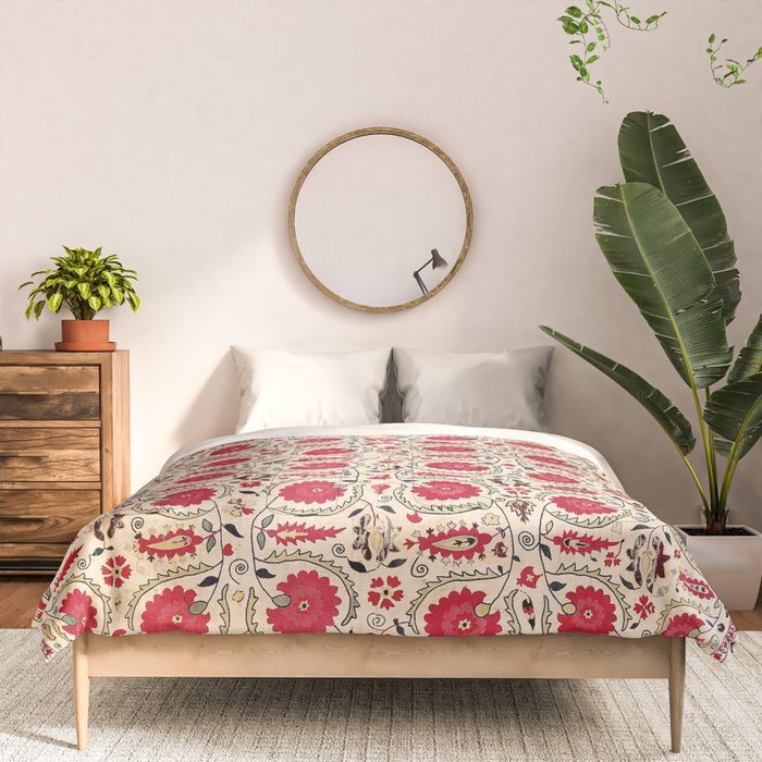 Ura Tube Bokhara Uzbekistan Suzani Embroidery Print Comforter Gallery Image 3