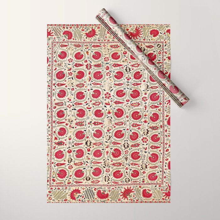 Ura Tube Bokhara Uzbekistan Suzani Embroidery Print Wrapping Paper Gallery Image 1