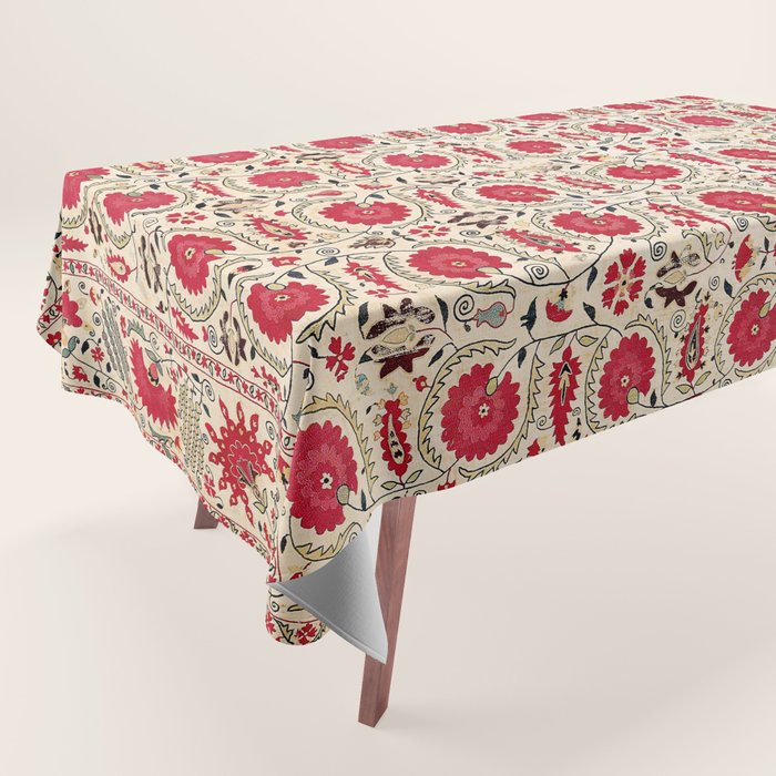 Ura Tube Bokhara Uzbekistan Suzani Embroidery Print Tablecloth Gallery Image 1