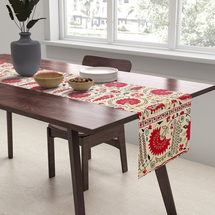 Ura Tube Bokhara Uzbekistan Suzani Embroidery Print Table Runner Gallery Image 2