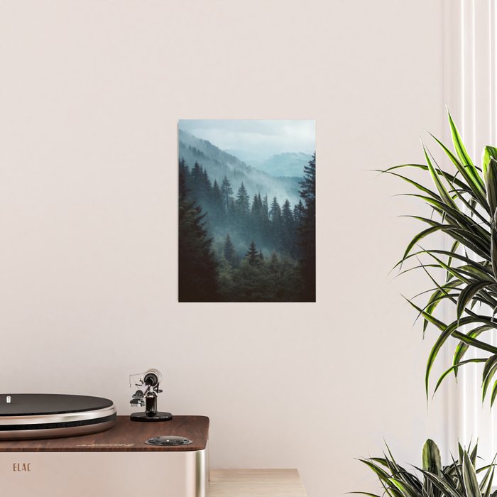 Misty Pine Forest Poster Gallery Image 2