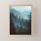 Misty Pine Forest Mini Art Print Gallery Image 1