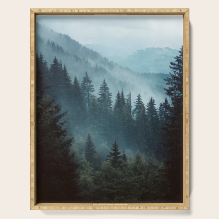 Misty Pine Forest Serving Tray Gallery Image 1