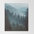 Misty Pine Forest Throw Blanket Gallery Image 2