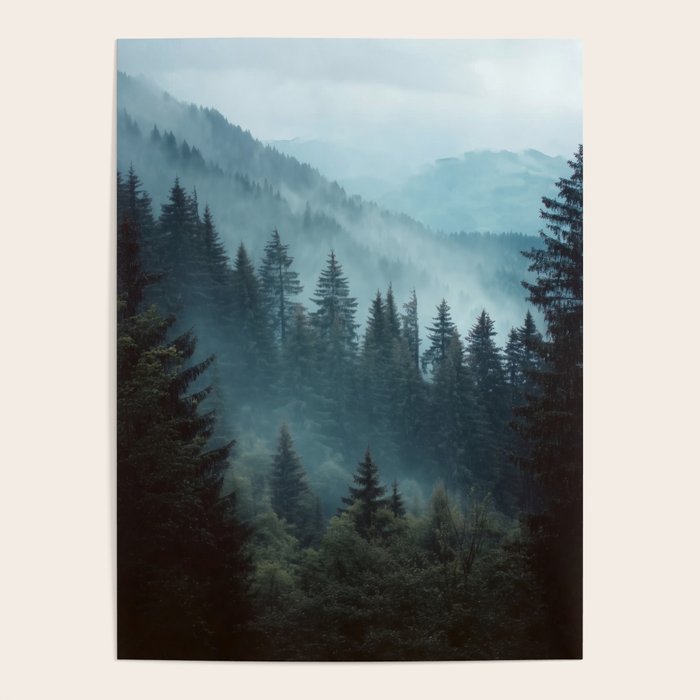Misty Pine Forest Poster Gallery Image 4