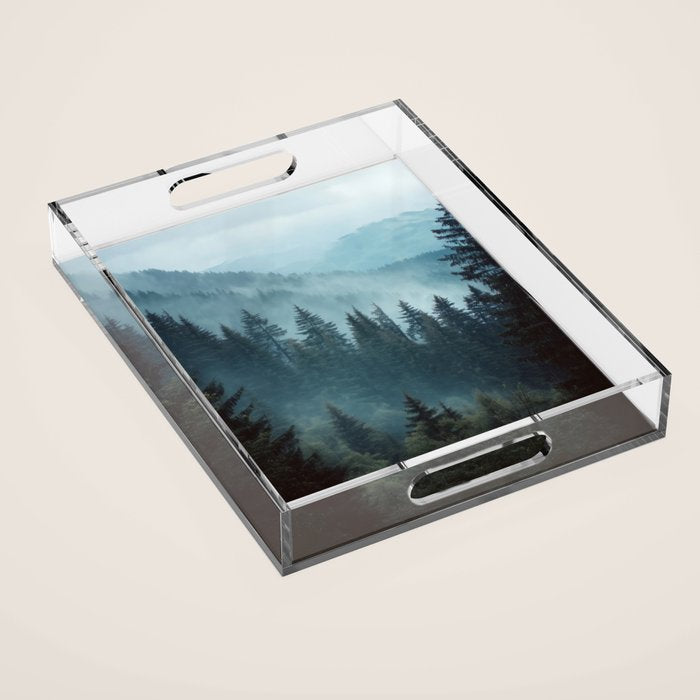 Misty Pine Forest Acrylic Tray Gallery Image 1