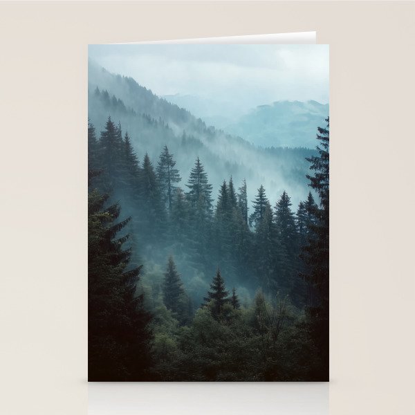 Misty Pine Forest Stationery Card Gallery Image 2