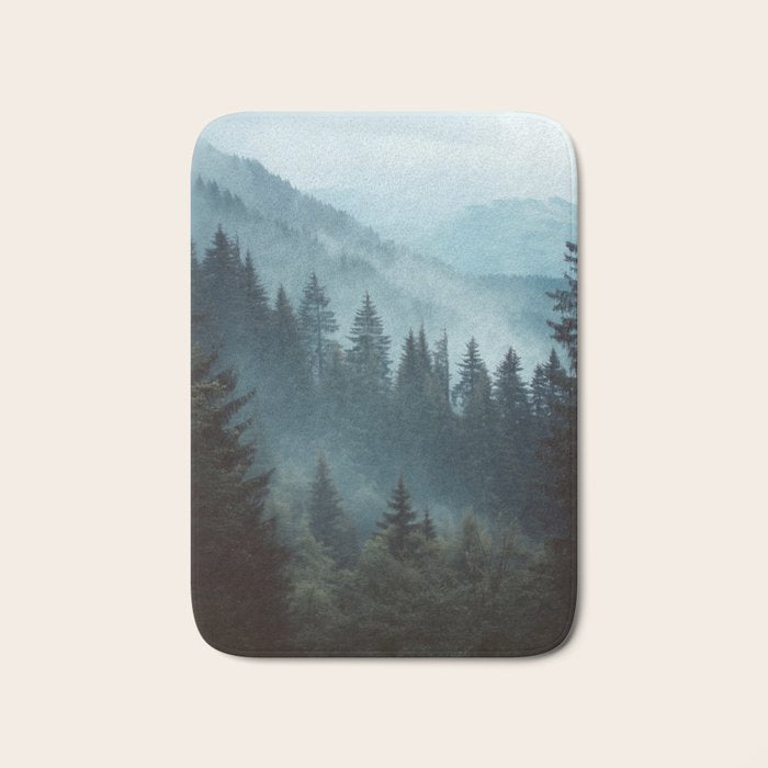 Misty Pine Forest Bath Mat Gallery Image 1