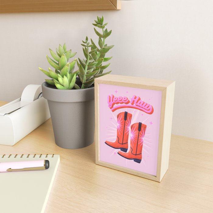 YEEE HAW Cowgirl Boots Mini Art Print Gallery Image 2