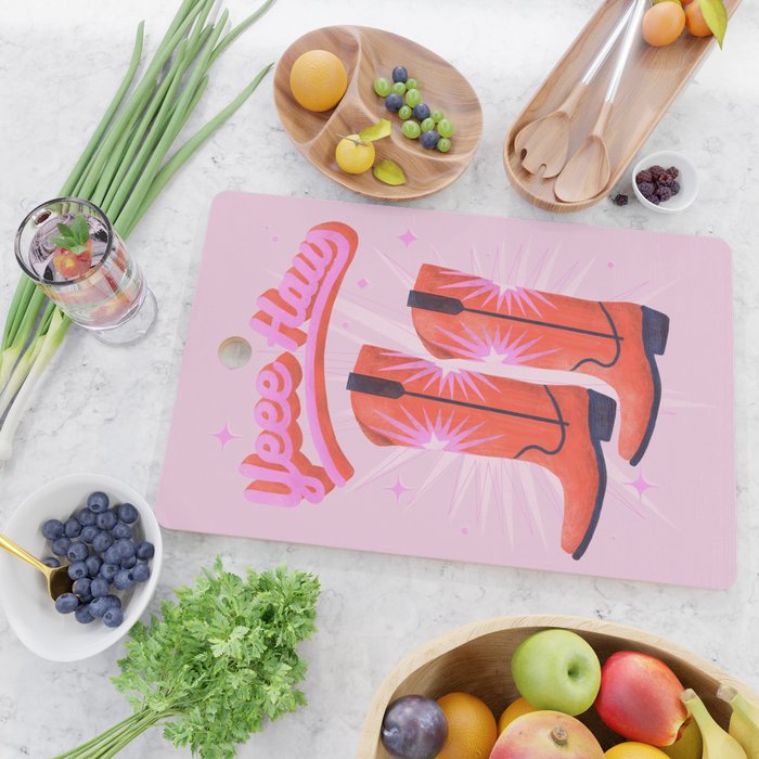 YEEE HAW Cowgirl Boots Cutting Board Gallery Image 2