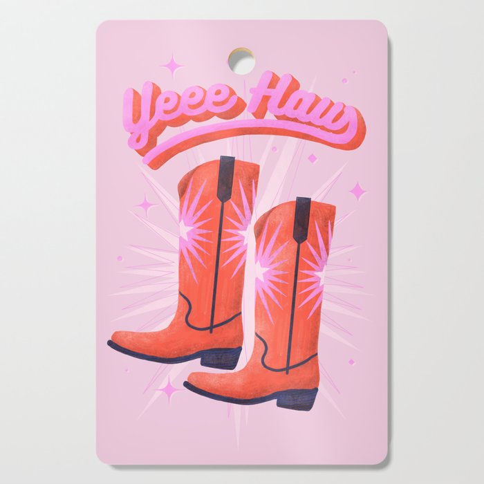 YEEE HAW Cowgirl Boots Cutting Board Gallery Image 1